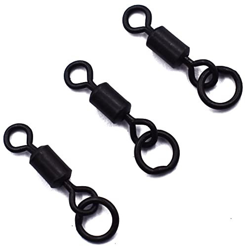 PHECDA PROFLY 100pcs Karpfen Angeln Rollen Wirbel mit Ring Rolling Swivel with Welded Ring (Small（6#）-100pcs)