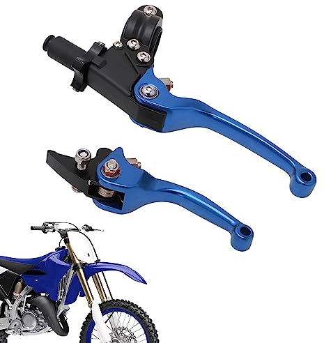 JFG RACING Motorcycle Brake Clutch Lever 7/8'' 22mm Folding Levers Aluminum Alloy Universal for CRF50 KLX SSR TTR 110 125 150 200 250cc Dirt Pit Bike ATV Mini Bike Blue