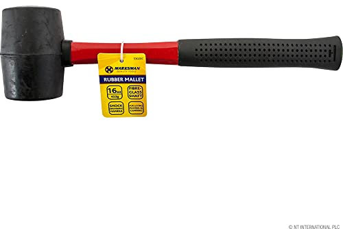 8oz, 16oz, 32oz Solid Rubber Mallet Hammer with Soft Grip for Slabs, Bricklaying, DIY Jobs, Tent Pegs,Camping Paving Racking Laying Tiles Construction (16oz)
