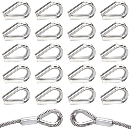 40 Stück Drahtseil Kauschen M5 Kausche Edelstahl 304 Kabelkausche Herz Kausche Drahtseilkauschen für 5mm Drahtseil Seil Oder Kabel Thimble Rigging