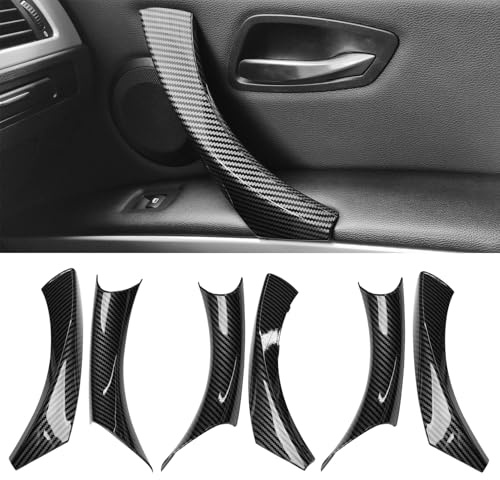 Jaronx Compatible with BMW 3 Series E90/E91 Door Handle Covers, 6PCS Door Pull Handle Cover for BMW 325i 328i 335i 330i 2006-2011, Left and Right Passenger Door Handle (Carbon Fiber Pattern)