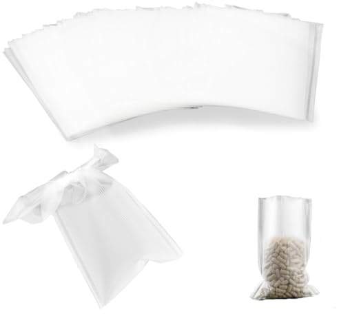 TXXATX Futterkorb Angeln 60x120 mm PVA Beutel Angeln 50 Stück PVA Beutelen Karpfenangeln Schnell Auflösende Köder Beutel Wasserlösliche Baits Bag für Karpfenangeln Anfüttern Aufbewahrung von Boilies