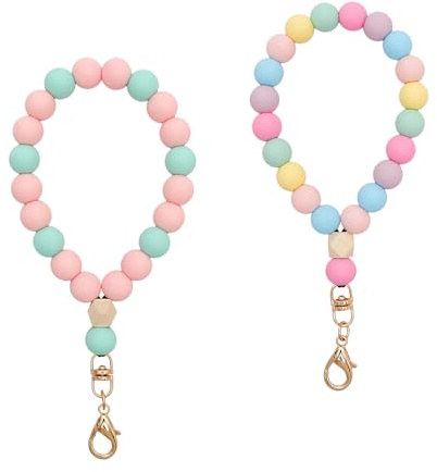Culinavog Correa coloridos para Teléfono Móvil con Cuentas, caramelos Cadena de teléfono, Cordón antipérdida Correa de muñeca, Colgante Móvil para mujeres y niñas