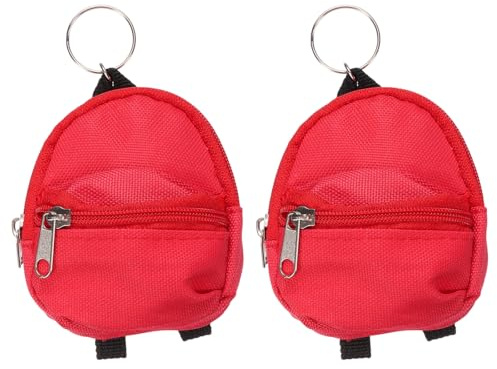 sourcing map 2 mini zaini portachiavi, 11,2 x 6,1 cm, grazioso portamonete in tela, piccolo portamonete, portachiavi, borsa per cosmetici, per auricolari, chiavi, monete, cravatte per capelli