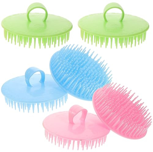 PHENOFICE 6pezzi Spazzola Massaggiante per Capelluto da Piccole Spazzole per Shampoo per Pulizia Scrub del Capelluto Adatte Sia Bagnate che Asciutte