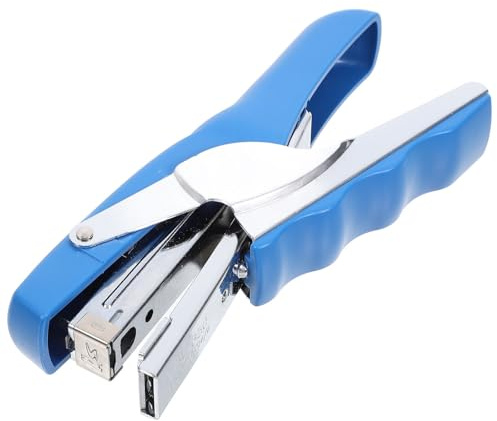 YARNOW Multi-use Handheld Stapler Blue Manual Paper Stapling Tool Long Handle Heavy Duty Office Desktop Stapler for Students and Classroom Use