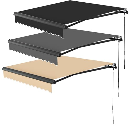 Peviasot Toldo eléctrico de 300 x 200 cm, brazo articulado con mando a distancia para balcón y terraza, protección solar resistente a la intemperie con inclinación de 0-45°, incluye material de