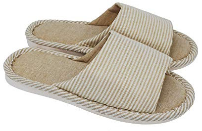 AioTio Pantofola Antiscivolo in Cotone Casual Confortevole da Uomo e da Donna, per Uso Interno ed Esterno(37/38 EU,Beige)