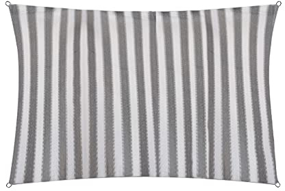 Lumaland Sonnensegel Rechteck | Wetterbeständiger Sonnenschutz inkl. Befestigungsseile | Terrasse, Garten & Balkon Schattenspender aus HDPE Material mit UV Schutz [Grau/weiß]