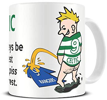 Wee On The Rival's Shirt | Football Fan Rivalry Mugs | Great Funny Gift for a Football Supporter Present Coffee Tea Mug Cup (Celtic V Rangers) WE07