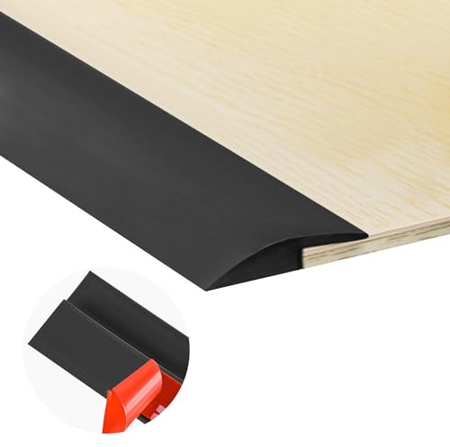 20Ft Carpet Floor Transition Strip, Self Adhesive Floor Edging Trim Strip, PVC Threshold Cover for Doorway, Floor Divider Strip Suitable for Threshold Transitions with a Height Less Than 5 mm - Black