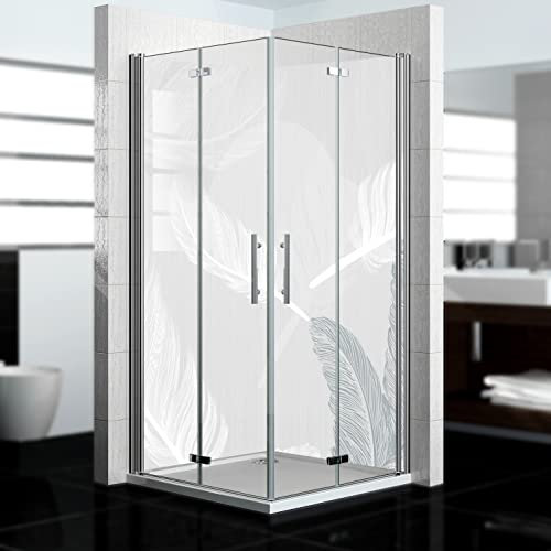 dedeco Panel de ducha esquinero resistente al agua, diseño: Art V5, Nano-protect: mate, 2 x 80 x 210 cm, como pared de baño para reemplazar azulejos, como pared decorativa, revestimiento de pared y