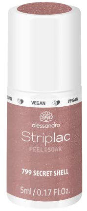 alessandro Striplac Peel or Soak - Sunset Dream - SECRET SHELL - zarter Rosa Schimmer - VEGAN - LED-Nagellack im zarten Braun - Für perfekte Nägel in 15 Minuten, 5ml