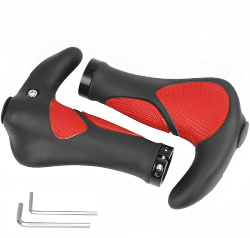 Bike Handlebar Grips,Ergonomic Design Double Lock On Bicycle Grips Widen Holding Rubber Grips for MTB Mountain Bike