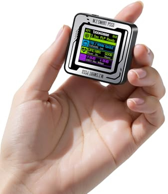 DOCKCASE Smart Pocket NVMe M2 SSD Gehäuse - 3S Stromausfallschutz, SSD Gehäuse Echtzeit-SSD-Gesundheitserkennung, USB-C 3.2 Gen 2 10Gbps, Unterstützt 2230 M.2 NVMe/PCle SSD (Mattschwarz)