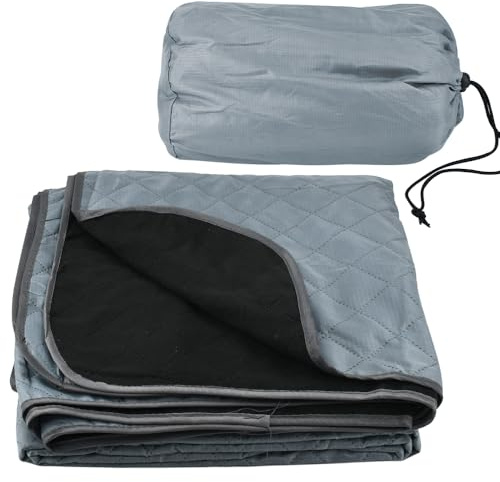 SLTAXAR Wasserdichte Decke Outdoor Campingdecke Fleece 140 x 200 cm Fleece Decke Reise Grau Camping Decke Warm Camping Blanket Isoliert Waterproof Picknickdecke Maschinenwaschbar für Picknick Auto