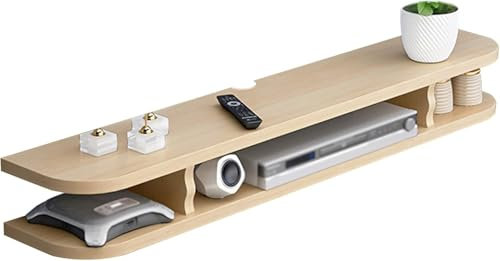 Mobile Porta TV Mobile, Mobile Console Multimediale per Ufficio con Scaffale a 2 Strati in Legno con Foro per Filo, Risparmia Spazio Adatto per Ristoranti per Famiglie Hotel/Bianco, Colore L