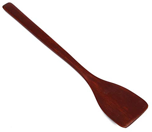 Culnflun träspatel med non-stick, 24,7 * 4 cm, stekspatel Matlagningsredskap, Anti skållning Handtag Röd Glöd Trä Färg Ljus Färg (Red)