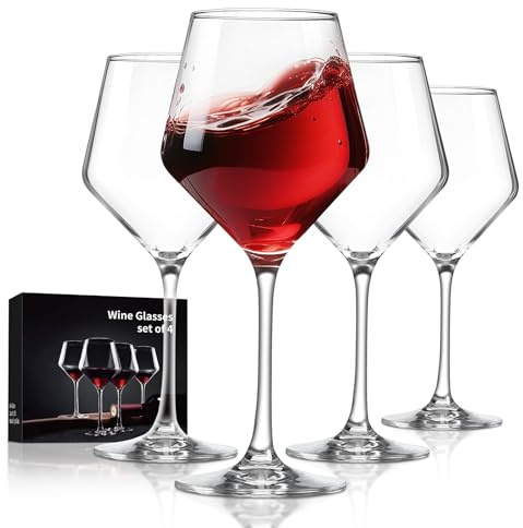 FrutPunch Weingläser Set, 450ml Rotweingläser für Rot- und Weißwein, Weihnachts- und Hochzeitsgeschenk 4er-Set