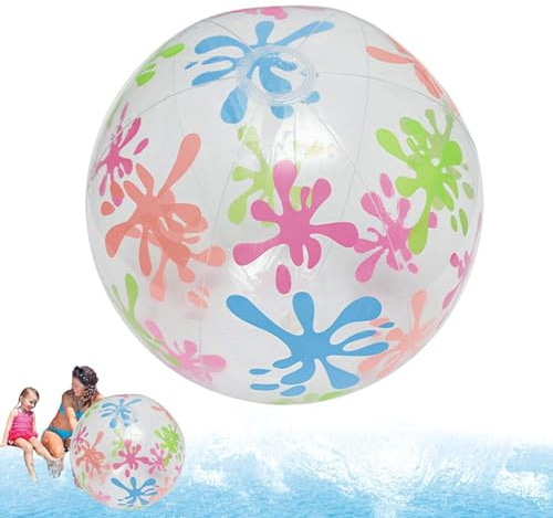 Pelota de agua inflable – PVC transparente de 80 cm, juguete acuático grande, bola de con diseño duradero, juegos de playa, regalos de , juguetes de agua de verano, piscina al aire libre