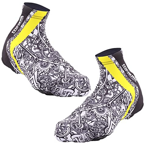 KiBcsLic Couvre-chaussures Vélo Bottes Surchaussures pour Chaussures Vélo Compressibles Pliables Vent et Froid Matière Polyester Adapté, comme décrit, M