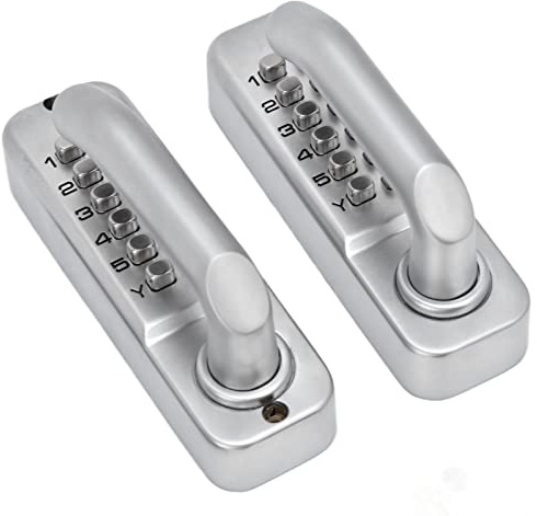 Double Sided Keypads Door Lock, Zinc Alloy Keyless Entry Door Lock with Handle, Mechanical Door Lock Combination Lock Keypad Door Lock, for Outdoor Gates Fences