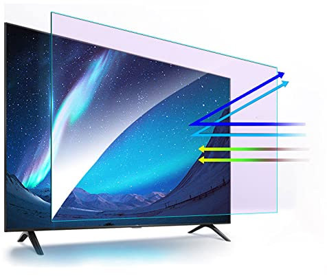 JQZWXX PET Anti Glare TV Screen Protector 32-75 Inch TV Screen Film, Anti-Scratch No Fingerprints, Anti UV Relieve Eye Strain, for Indoor LCD LED TV Display / 65in1440x809mm