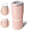 bottlebottle BOTTLE BOTTLE Edelstahlbecher mit Griff und 2 Deckeln, 625 ml 2-in-1 Kaffeebecher für Zuhause Büro Party Reise Geschenk unterwegs, Trinkflasche BPA Frei auslaufsicher (Rosa)