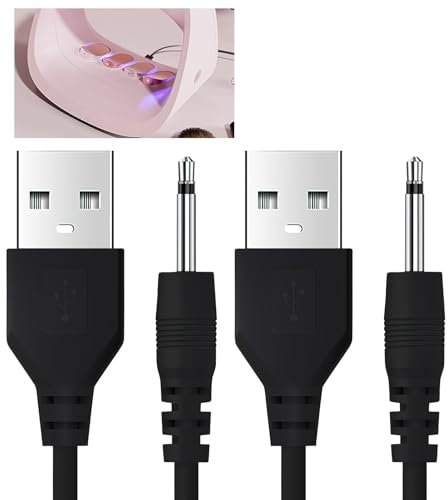 2 Pack Massager Fast Charging Cable, USB to 2.5mm Male DC Charger Cord Cable USB Charger Cords for Wireless Massagers Replacement DC Power Charger Wire, Compatibility with 5V Rechargeable Devices