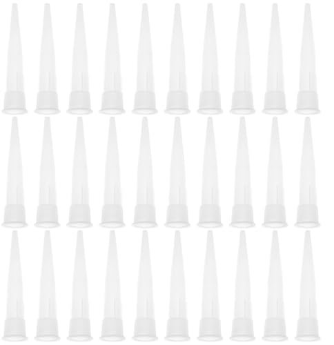 30 Pcs Cartouche Douilles, Embouts de Cartouche, Buse pour Silicone, Buse de Cartouche, Buse de Pistolet à Calfeutrer, Applicateur de Buses en Silicone pour Mastic Adhésif et Pistolet à Calfeutrer