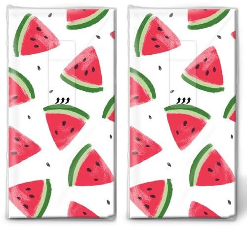 20 einzelne Taschentücher Sommer Melonenstücke. 2 Packungen mit 10 einzelnen Papiertaschentücher bedruckt als Geschenk.