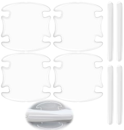 IKOPFLN 8pcs Pellicola Protettiva per Maniglie Auto e Strisce Antiurto, Adesivi Antigraffio Trasparenti per Maniglie Incassate