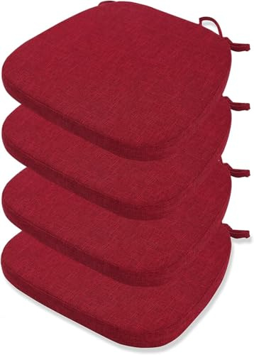 HKJGNH 4 Pezzi Cuscino per Sedia da Pranzo con Lacci, Rimovibile e Facile da Pulire con Cerniera - Forma Trapezoidale - Morbido e Resistente per Cucina, Sala da Pranzo, Ufficio(Color 5,40X38X33X3cm)