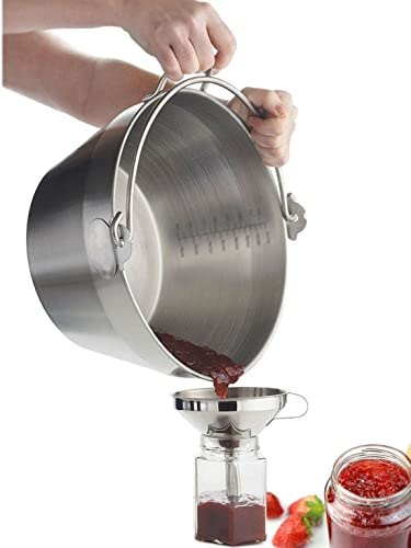 Jam Making Maslin Pan - Cubo de acero inoxidable con asa para conservas