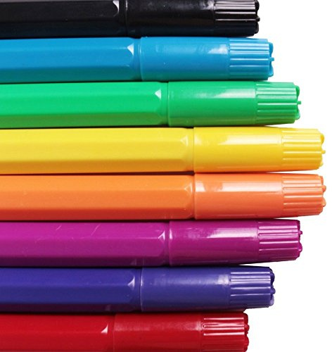 16 x bastanta jumbo-fiberpennor – tjocka, färgglada barntuschpennor