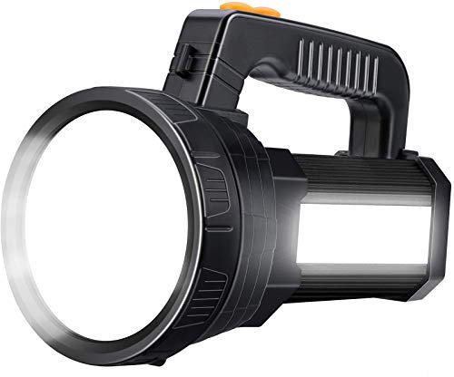 YBQZ Torcia LED Alta Potenza, Ricaricabile 15000 Lúmenes 10000mAH 6 Modalità Torcia Lanterna Super Luminoso IPX4 Impermeabile Lampada Emergenza Portatile per Campeggio Caccia Ciclismo Escursioni