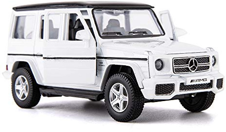RMZ City 1/36 Scale Mercedes Benz G63 Casting Car Model, Zinc Alloy G Wagon Toy Car for Kids, Pull Back Vehicles Toy for Toddlers Kids Boys Girls Gift (White)