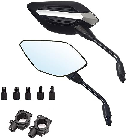Mamiko 8MM Motorcycle Mirrors Universal for 7/8Handlebars Bike Mirror Compatible with ATV Snowmobile Scooter Moped Dirt Bike Sportsman - Convex Mirrors