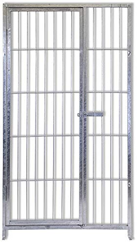 Cancello Porta Zincato Zincatura a Caldo Anticorrosione Recinzioni Box Cani Animali Esterno da Giardino Canili Cantieri Depositi Facile Montaggio Componibile (Cancello 100x180h)