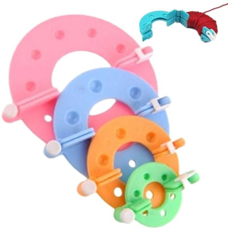 Raypontia Set de 4 Piezas - Set para Hacer Pompones, 3,5/5,5/7/9 Cm Herramientas para Hacer Pompones, Creador de Pompones, Herramienta de Fabricación de Pompones, Kit de Fabricación de Pompones