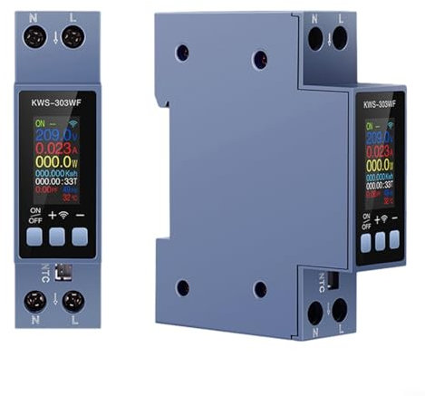 ZMdooreasy Compteur intelligent 8 fonctions avec WiFi et protection contre les surtensions 40 A 230 V AC, visualisation améliorée des données pour plus d'efficacité