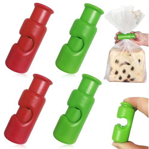 Pinces pour Sacs, Pinces pour Chips, 4 Pcs Pinces pour Aliments, Pinces pour Sacs d'épicerie réutilisables, Pinces pour Fermeture de Pain, pour Au Café Bonbons Snack