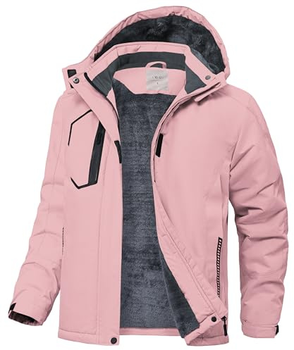 Zoofly Chaqueta Invierno Niños Térmico Chaqueta Esquí Chicas Impermeable con Capucha Chaqueta de Nieve al aire libre rosa M(8-9)