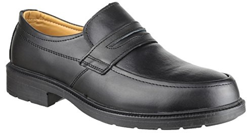 Amblers Safety Mens FS46 Mocc Toe S1P SRC Safety Slip On Shoe Black Size UK 9 EU 43