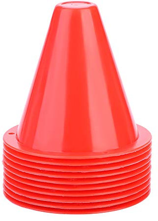 Keenso Ensemble de Cônes de Marqueurs de Football, 10 Pcs Plots de Marquage de pour Football d'Entraînement Ensemble de Barrières de en Plastique (Rouge)