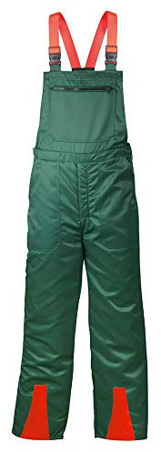 eXtreme Schnittschutz-Latzhose für Wald-, Forstarbeit in Grün/Orange, Kwf geprüft & empfohlen in Größe 48