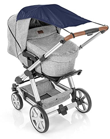 reer ShineSafe Sonnensegel für den Kinderwagen, Sonnenschutz für viele Modelle, blau