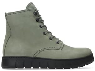 Wolky New Wave Hohe Schnürschuhe Nubukleder graugrün Größe 41