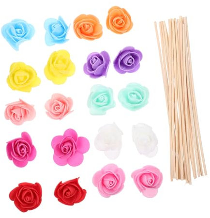 ULDIGI Juego de 20 Varillas Difusoras de Aceites Esenciales con Flores Aromáticas Decorativas Difusor de Fragancias para El Hogar para Purificar El Aire de La