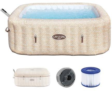 Bestway 6001M Idromassaggio a risparmio energetico Lay-Z-Spa Roma Smart AirJet con app, 5-7 persone, bianco